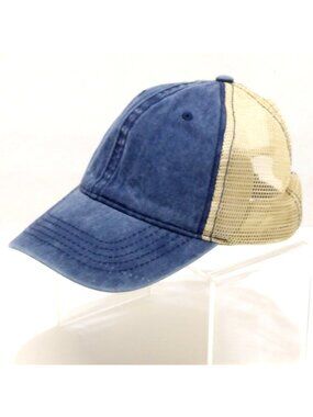 Time and Tru Trucker Baseball Cap Hat Denim Mesh Adjustable Strap Fits Most OSFM